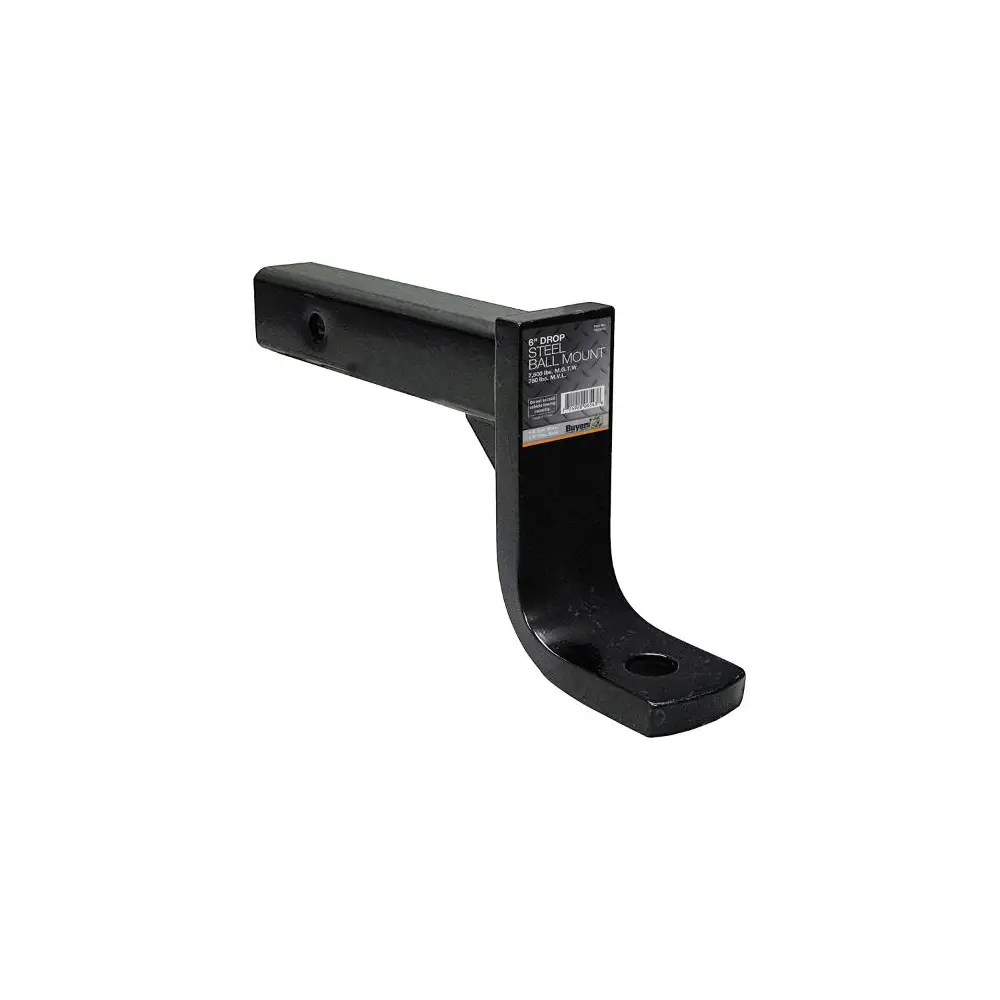 2" Ball Mount With 6" Drop X 10" Long Tube Black - BUY1803015